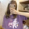 Bunny Print Matching Best Friends T-shirt - Modakawa Modakawa