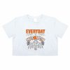 Bat Wings Letter Print Crop Top T-shirt - Modakawa Modakawa