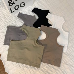 Irregular Pure Color Crop Top - Modakawa Modakawa